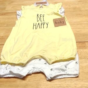 Rae Dunn 2pk Rompers 6-9M